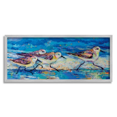 Stupell Industries Sandpipers Walking Beach Shoreline Framed Giclee Art