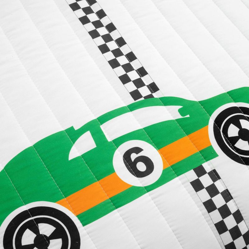 Kids' Racing Cars Reversible Oversized Quilt Bedding Set - Lush Décor, 4 of 14