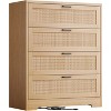 4 Drawer Dresser for Bedroom, Rattan Chest of Dressers with Metal Handle - 2 of 4