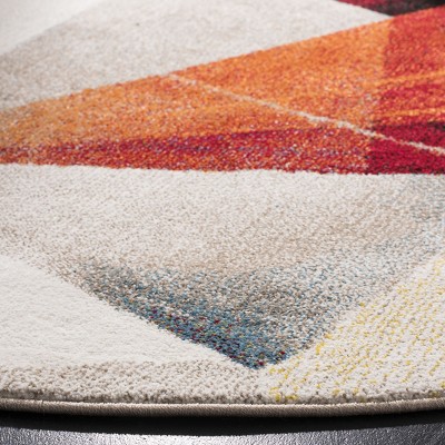 Elysian Blooms 47" Round Gray Floral Synthetic Area Rug