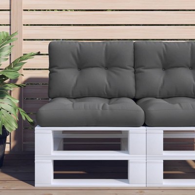 vidaXL Pallet Cushions 2 pcs Anthracite Fabric