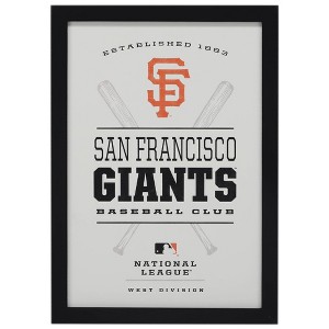 MLB San Francisco Giants Baseball Framed Wood Sign Panel - 1 of 4