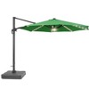 Sonkuki 11FT Round Offset Outdoor Patio Solar LED Cantilever Umbrella Aluminium Pole with Base - 2 of 4