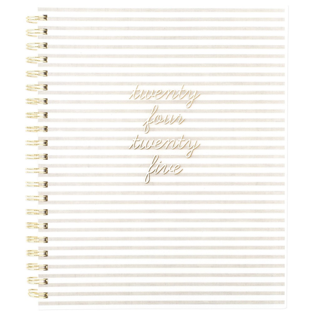 Photos - Other interior and decor Sugar Paper Essentials -25 Weekly/Monthly Planner 11"x9.5" Flax Stripe 2024