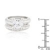 Slickblue Women’s Clear 7.5 Ct. Round Cut Pave Engagement Ring Set – Rhodium Finish, Bridal Style, Sizes 5-10 - 3 of 4