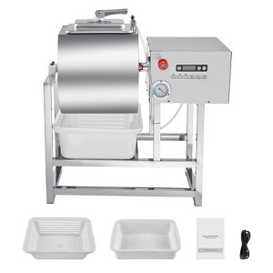 VEVOR Commercial Meat Tumbler Marinator, 40L Vacuum Tumbler Marinating Machine with Bidirectional Rotation and 3-Speed, Silver - 1 of 4