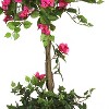 Artificial Bougainvillea Topiary Plant 5ft - Elegant Home Decor, Silk Green Pink Fake Tree - 3 of 4