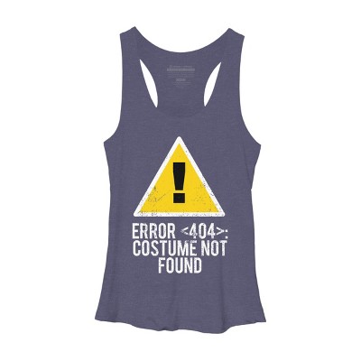 Women's Design By Humans Halloween Error 404 Costume Not Found Apparel By COVI Racerback Tank Top