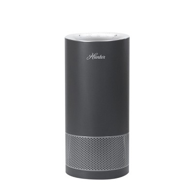Hunter HP450UV Gray and Silver True HEPA Air Purifier Tower