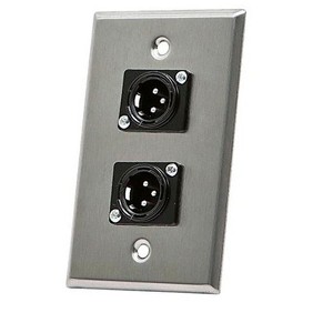 Monoprice 2-port 3-pin XLR Male Zinc Alloy Wall Plate - 1 of 2