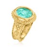 Ross-Simons Italian Tagliamonte "Athena" Teal Venetian Glass Ring in 18kt Gold Over Sterling - 3 of 4
