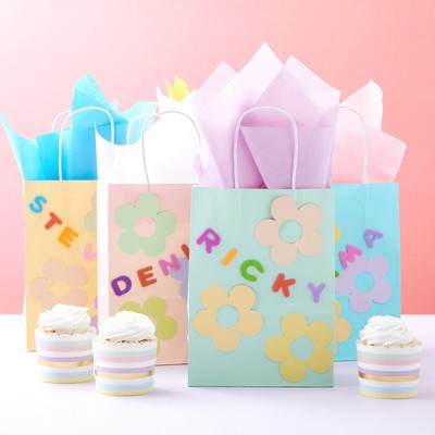25-Pack Pastel Paper Gift Bags with Handles