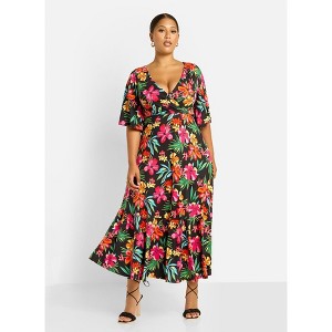Rebdolls Women's Felina Floral Print Skater Maxi Dress - 1 of 4