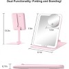 Travel Makeup Mirror with Lights and Magnification 10X, with Adjustable Stand - 2 of 4