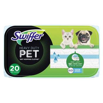 Swiffer Sweeper Pet Heavy Duty Multi-Surface Wet Cloth Refills for Floor Mopping and Cleaning Fresh scent -  20ct