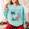 Simply Sage Market Ugly Sweater Flamingo Lightweight Garment Dyed Sweatshirt - 2 of 4