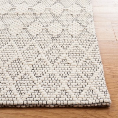 Ivory Flat Woven Wool Rectangular Area Rug