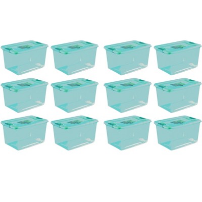 Sterilite 64 Quart Fresh Scent Stackable Plastic Storage Box Container (12 Pack)