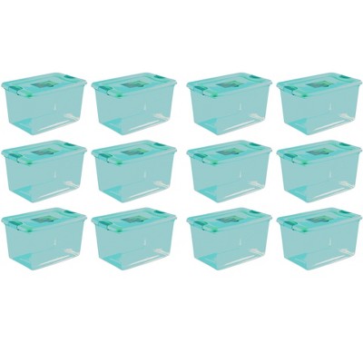 Sterilite 64 Quart Fresh Scent Stackable Plastic Storage Box Container (12 Pack)