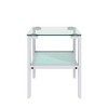 Set of 2, Glass two layer tea table, small round table, bedroom corner table, living room side table, Transparent - 4 of 4