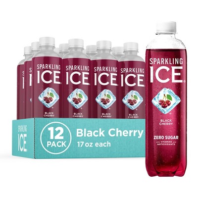 Sparkling Ice, Black Cherry Sparkling Water - 17 Fl Oz Bottle (Pack of 12)