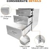Coucheta Outdoor Kitchen Drawers,24"Wx6.5"Hx23"D Stainless Steel Flush Mount BBQ Drawers with Grooved Handle,Enclosed Built-In Drawer Flush Mount - 4 of 4