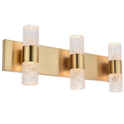 Vega Gold and Clear Glass 6-Light LED Wall Sconce
