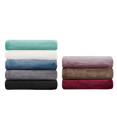 Twin Gray Plush Electric Heated Blanket with Controllers