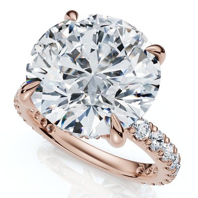 Pompeii3 Certified 7 1/4Ct Diamond Engagement Side Halo Ring 14k Gold or Pt Lab Created