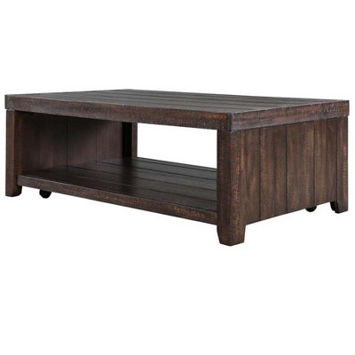 Magnussen Home Caitlyn Rectangular Cocktail Table with Casters in Distressed Natural Finish