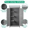 PAGED X-Shape Outdoor Potting Bench with Metal Top & Magnetic Door, Garden Storage Shed, Outdoor 68" Wood Tall Shed, Outdoor Storage Cabinet - 3 of 4