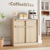 31.5" Sideboard Buffet Cabinet, Entryway Coffee Bar Cabinet with 2 Drawers, Wooden Floor Cupboard Cabinet, Media Console Table for Living Room - 2 of 4