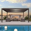 Purple Leaf Louvered Pergola with Retractable Roof, Adjustable Aluminum Hardtop Gazebo for Patio - 2 of 4