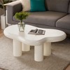 Hommoo Cloud-Shaped Coffee Table, Modern Center Table with 4 Solid Legs - 3 of 4