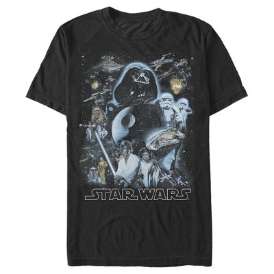 Men's Star Wars Galaxy Of Stars Poster T-shirt - Black - Large : Target