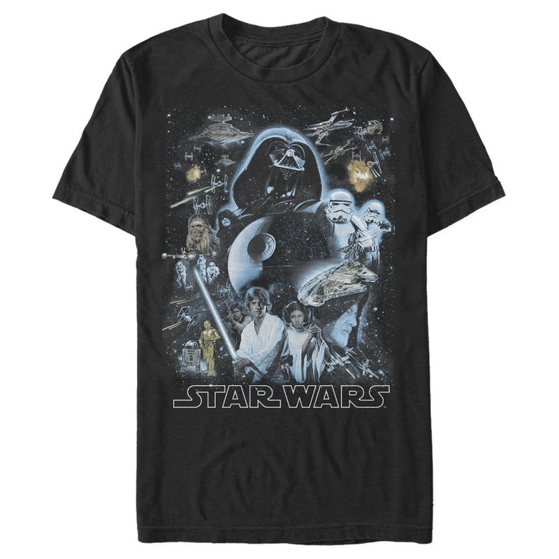 Men's Star Wars Galaxy Of Stars Poster T-Shirt, 1 of 5