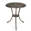 24" Round Cast Aluminum Bistro Table - Outdoor Coffee Table with Umbrella Hole, Weatherproof Patio Side Table for Garden, Balcony, Poolside - 4 of 4