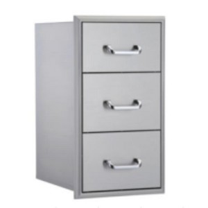 COZONY Outdoor Kitchen Door Drawer Combo, Triple Drawer with Propane Storage Adjustable Garbage Ring for BBQ Island Patio - 1 of 4