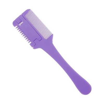 Unique Bargains Durable Haircut comb with Blades for Hair Styling Purple 1 Set