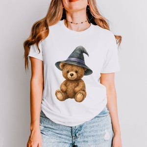 Watercolor Witchy Bear - Womens Short Sleeve Tee - 1 of 3