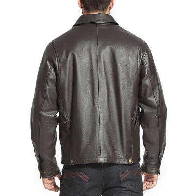 Мужские куртки BGSD Men‘s Greg Open Bottom Zip Front Leather Jacket Black XX-Large — фото 5