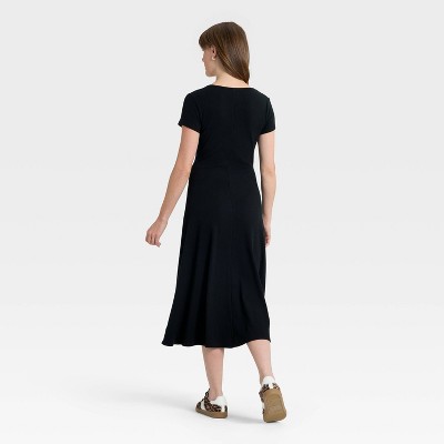 Women's Short Sleeve Knit Button-Front Midi A-Line Dress - Universal Thread - image 2