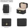 Mini Travel Jewelry Box, Portable Organizer Case for Multiple Rings and Stud Earrings, Compact Storage, Black - 2 of 4