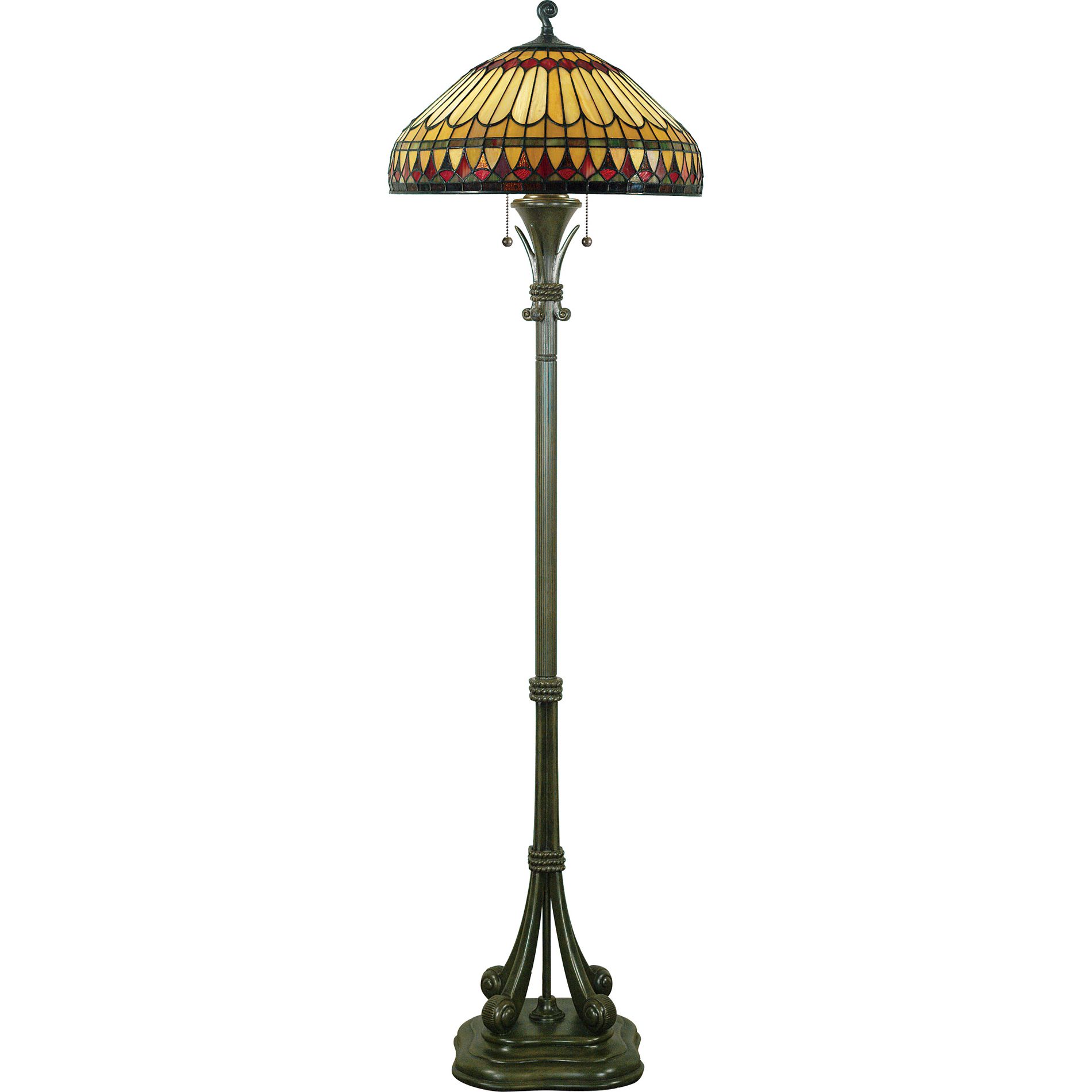 West End 2-Light Brushed Bullion Floor Lamp