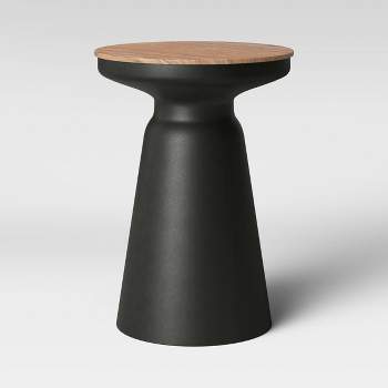 Gino Turned Drum Accent Table Black - Threshold™