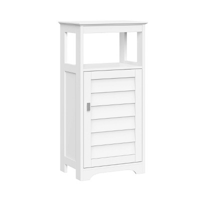 RiverRidge Brookfield Single Door Floor Bathroom and Laundry Storage Cabinet and Organizer with Adjustable Shelves - White