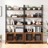Industrial Bookshelf with Doors 70.87" Tall Bookcase with 4 Tiers Open Storage Shelf Rustic Bookshelves Display Rack Cabinet Farmhouse Bookshelf - 4 of 4