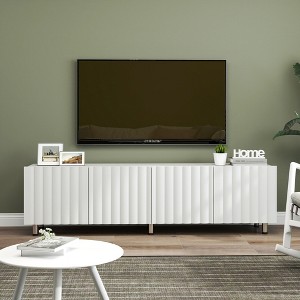 65" Particleboard TV Stand with Metal Legs and 2 Sliding Drawers for Living Room for Living Room and Entryway Entertainment Center - 1 of 4