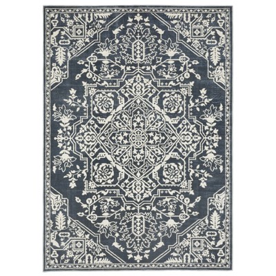 Oriental Weavers Intrigue INT10 Blue/ Ivory Indoor Area Rug - 3'10" x 5'5"