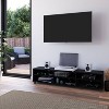 CorLiving Holywood TV Stand for TVs up to 85" Black: Modern Console with Open Storage, Laminated Surface - 2 of 4